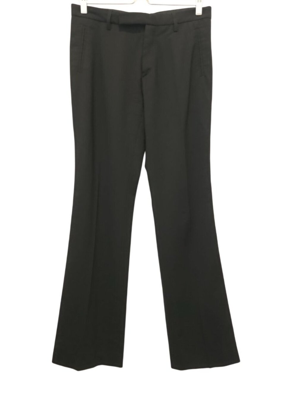 Barbara Bui Paris Black Flared Tuxedo Wool Pants Trousers w/ Satin Stripe Sz 40